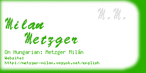 milan metzger business card