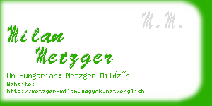 milan metzger business card